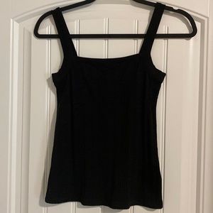 Black ribbed tank